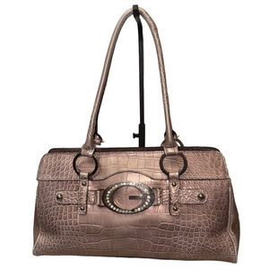 Shimmering GUESS Croc-Embossed Shoulder Bag